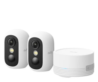 Inteligentna kamera Eufy Zestaw 2 kamer eufyCam C35 Biały + HomeBase Mini